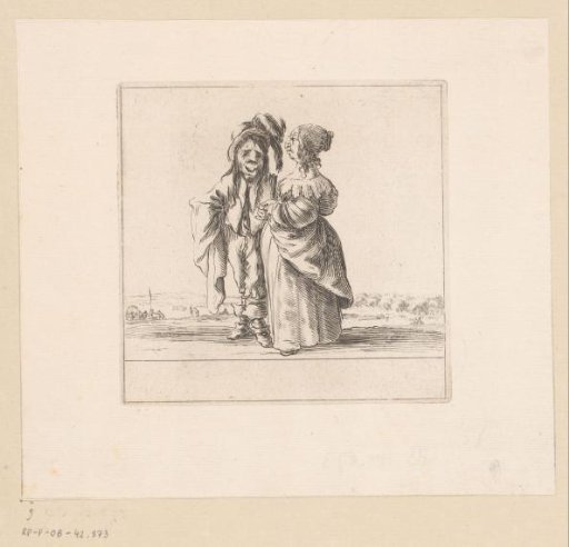 Caricature of a man and a woman