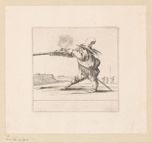 Caricature of a man shooting