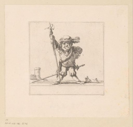 Caricature of a halberdier