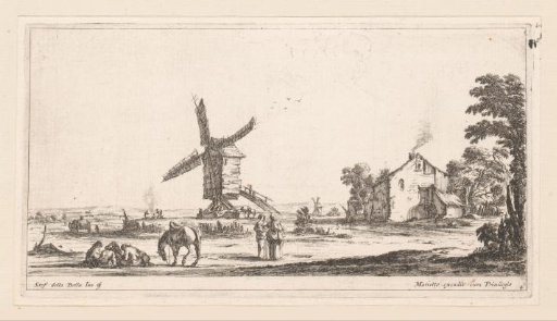 Landscape with resting figures at a mill