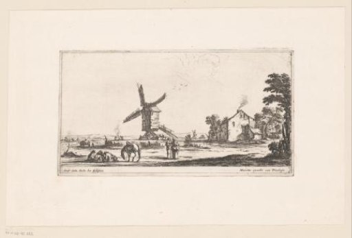 Landscape with resting figures at a mill