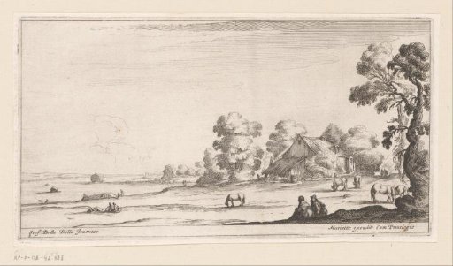 Landscape with farmhouse and resting figures