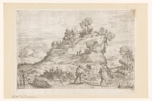 Mountain Landscape with Dead Man on a Stretcher