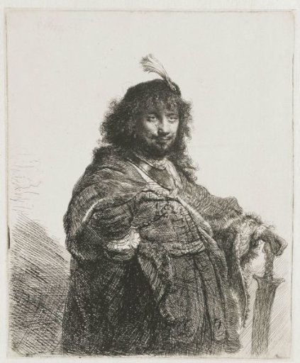 Self-portrait (?) with Plumed Cap