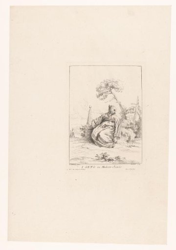 Chinese doctor, seated in a landscape