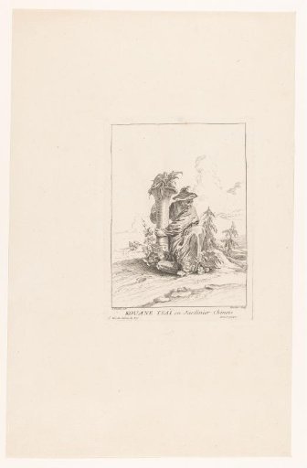 Chinese gardener, seated in a landscape