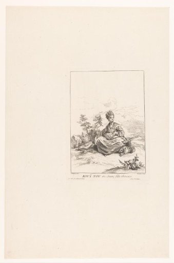Young Chinese woman, seated in a landscape