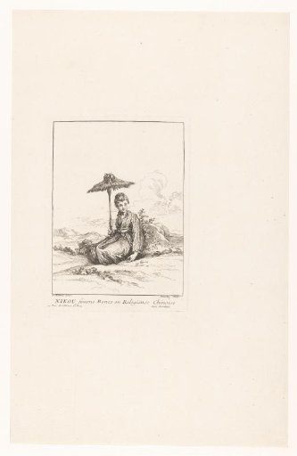 Chinese cleric, seated in a landscape
