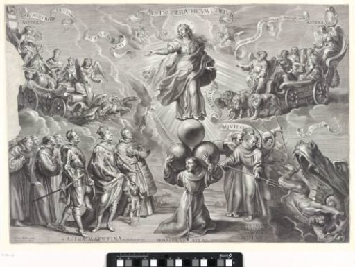Promotion Print with St. Francis Carrying Three Globes on His Shoulders, Upper Part