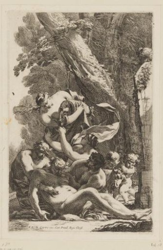 Drunken Silenus supported by two bacchantes