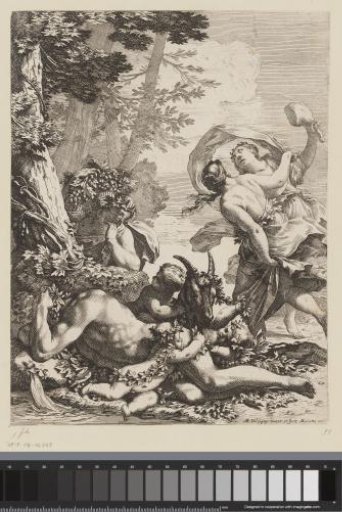 Resting bacchante with putti, goat and female bacchantes