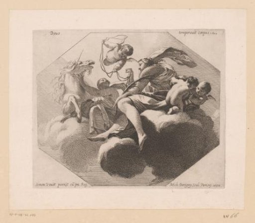 Temperance with a Unicorn on a Cloud