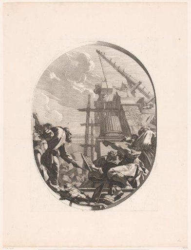 Architects and artists working on the construction of a palace