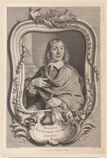 Portrait of Philips Wouwerman in an Ornate Frame