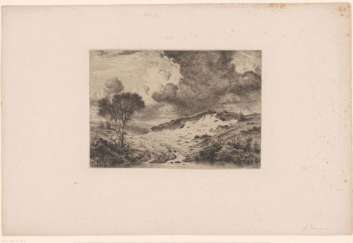 Landscape with a sand dune by the water