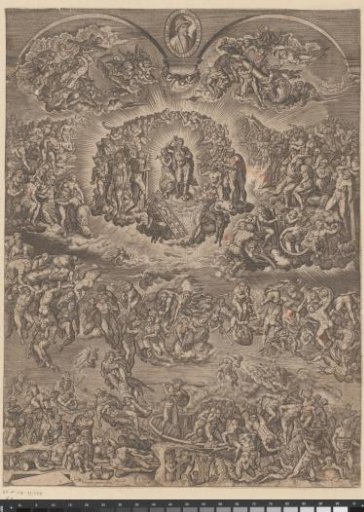 Last Judgment with portrait of Michelangelo