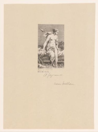 Venus seated on a bed