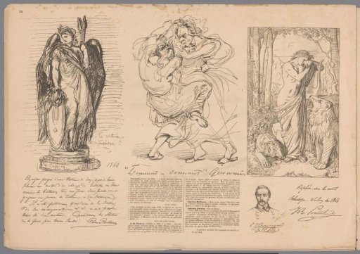 Personification of Victory, Two Fighting Men, Orpheus, and the Head of a Man