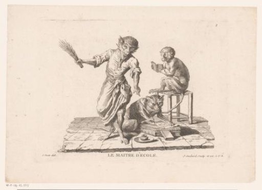 Schoolmaster with pupils