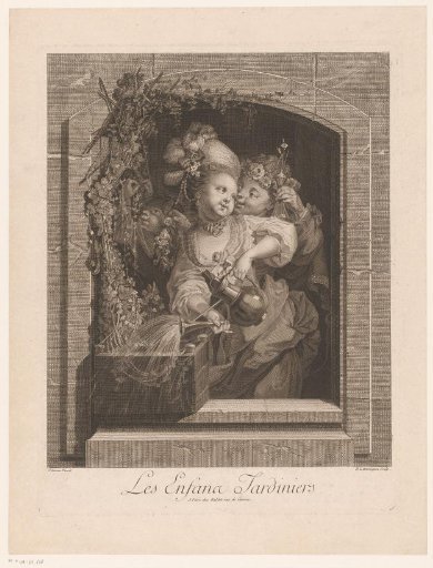 Three children tending plants in a window