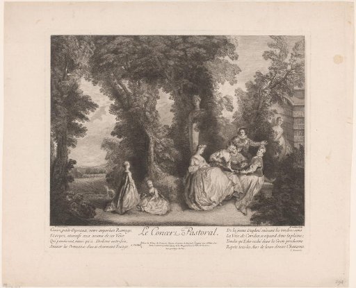 Company in a garden with statues