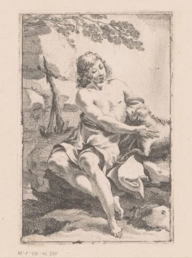 John the Baptist with a sheep and the cross