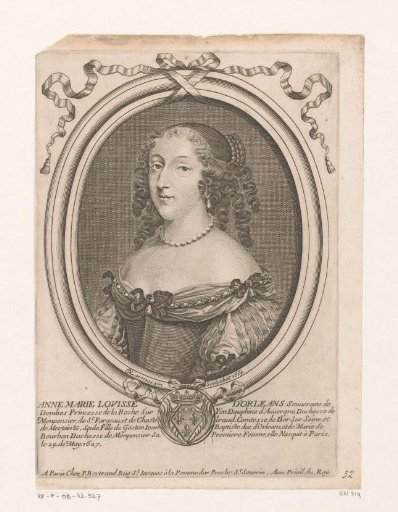 Portrait of Anne Marie Louise d'Orléans, Duchess of Montpensier
