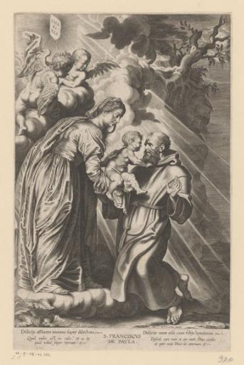 Mary presenting the Christ Child to St. Francis of Paola