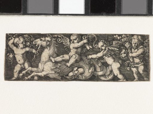 Frieze with Four Putti and a Seahorse