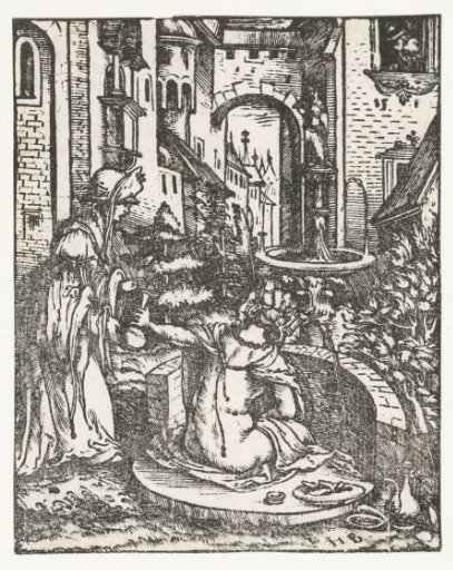David sees Bathsheba bathing in his garden