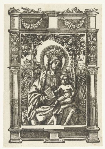 Mary with child in an architectural frame