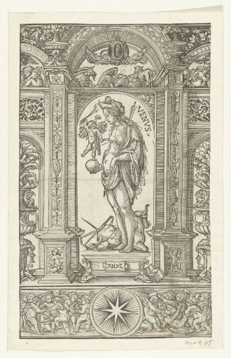 Venus with the constellations Libra and Taurus in an architectural frame