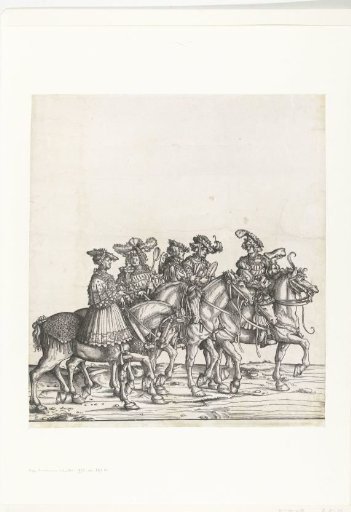 Five court marshals on horseback