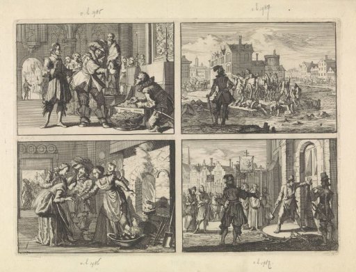 Christian, Duke of Brunswick, finds treasures in the Cathedral of Paderborn, which he conquered, including the golden statue of Liborius, 1622 / Johan 't Serclaes, Count of Tilly, has conquered Minden and has his victims thrown into Wertha, 1626 / In Langengunz (Hesse) the booklet "Parady...
