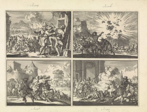 Cruelties committed against the population in Lower Austria by Polish Cossacks in the service of the Emperor, 1620 / Castel Nuovo in Naples partially explodes during the celebration commemorating the Emperor's victory at Nordlingen, 1636 / Imperial commander Dampier falls from his horse