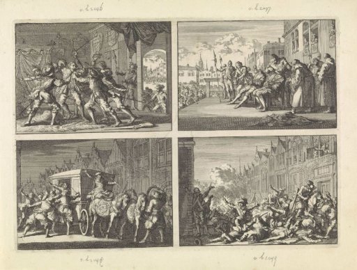 In Lisbon the Spanish statesman Miguel de Vasconcelos is killed in his palace upon the declaration of Portuguese independence from Spain, 1640 / In Madrid the heads of Don Pedro de Silva and Don Carlo di Padiglia are beheaded, 1648 / In Paris the carriage of the Duke of Beaufort is attacked at night