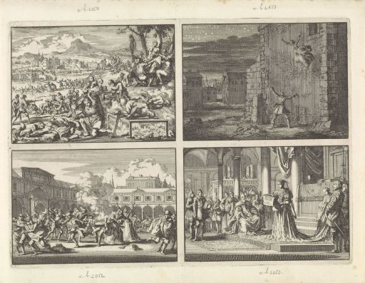 Persecution of Protestants in Ireland, 1641 / Countess of Aubigny escapes from her prison in London by jumping out of the window, 1643 / Men from the retinue of the Portuguese envoy in London shoot the stockbroker Harcourt Greenway dead, 1653 / Church in Innsbruck where Christina of Sweden