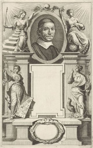 Portrait of Johannes de Mey, flanked by Philosophy and Theology