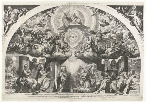 The Annunciation, surrounded by prophets