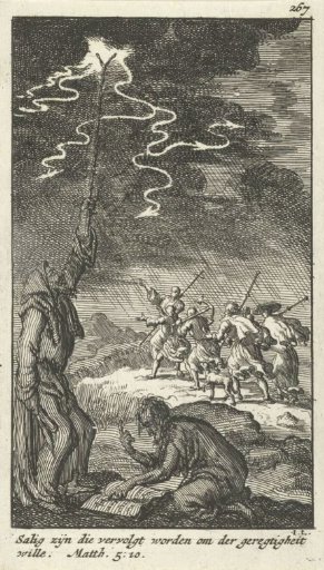 Pilgrims attacked by a storm