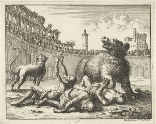 Taracus, Probus and Andronicus Spared by a Bear in the Arena