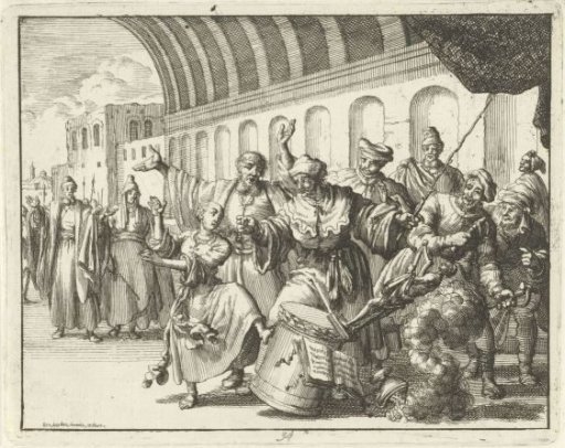 Eulalia of Mérida Kicks over a Roman Altar with a Statue of Apollo