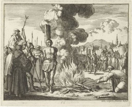 Leonhard Bernkopff at the stake, 1542