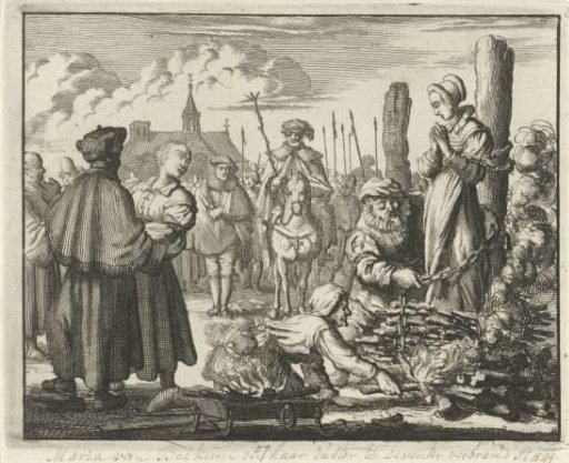Sisters Maria and Ursula van Beckum at the stake in Delden, 1544