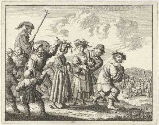 Two girls led to the stake at Bamberg, 1550