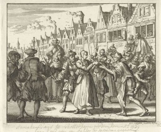 Condemned Anneken Jans hands over her son, the later Esaias de Lind, to a baker, 1539