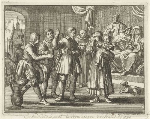 Gerrit Hasepoot from Nijmegen bids farewell to his family, 1556