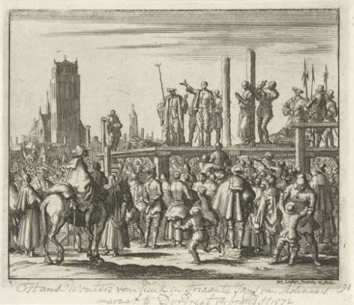 Jan Woutersz. van Kuyk and Adriaanken Jans burned in Dordrecht, 1572