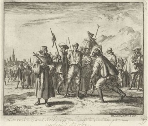 Louwerens Jansz. led to execution in Antwerp, 1577