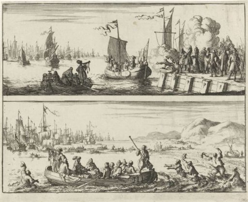 Departure for and arrival of Prince William III in England, 1688
